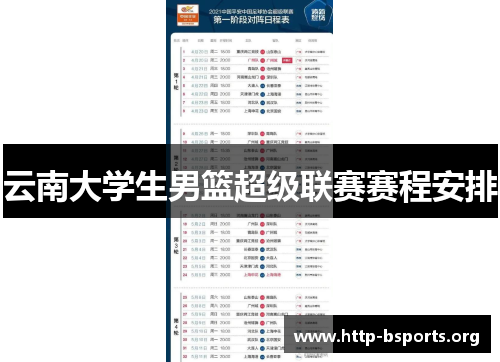 云南大学生男篮超级联赛赛程安排